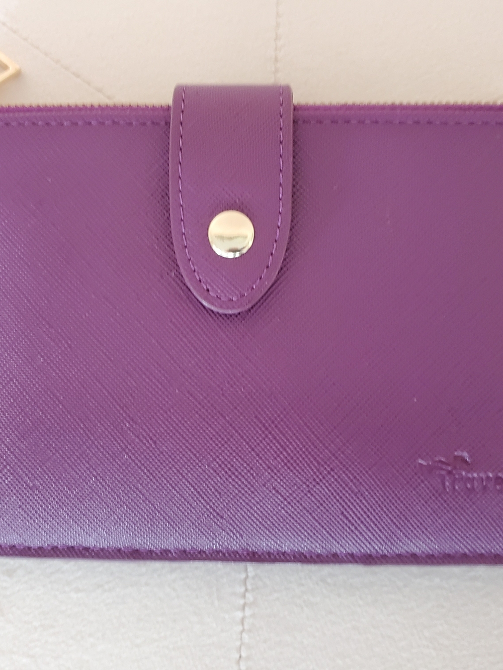 Travelambo Purple Dual Zip RFID Bifold Wallet